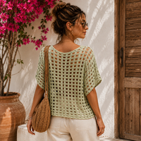 Crochet Mesh Top Pattern PDF, Boho Crochet Top Pattern, Summer Crochet Shirt, Women's Crochet Pattern, XS-5XL, Video Tutorial