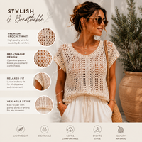 Crochet Mesh Top Pattern PDF, Boho Summer Crochet Top, Women's Open Mesh Shirt Pattern, XS-5XL, Video Tutorial, Digital Download