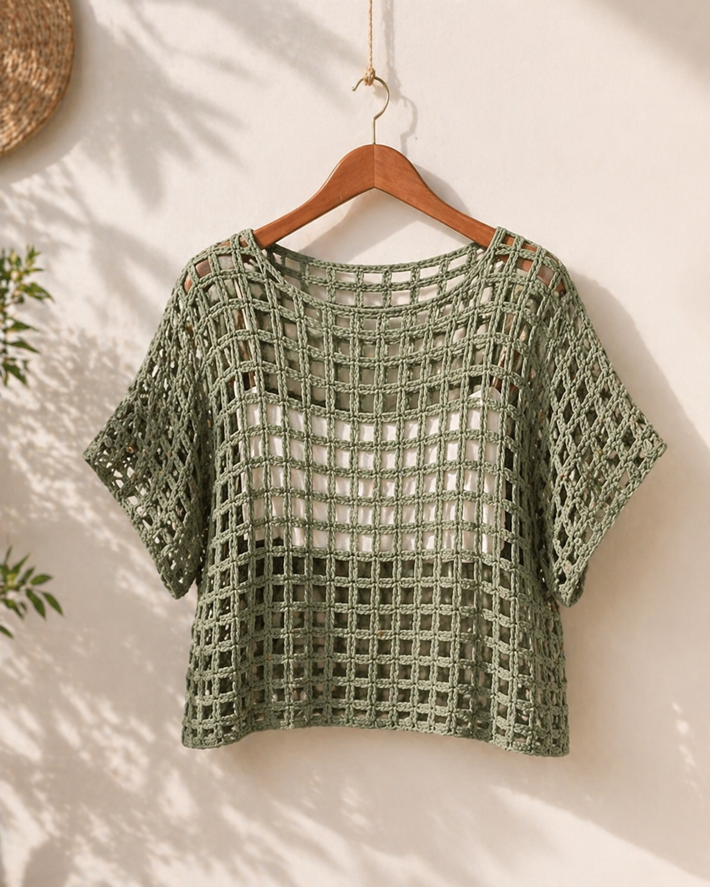Sage Breeze Mesh Crochet Top Pattern PDF | Summer Crochet Top | Sizes S-XL | Instant Download