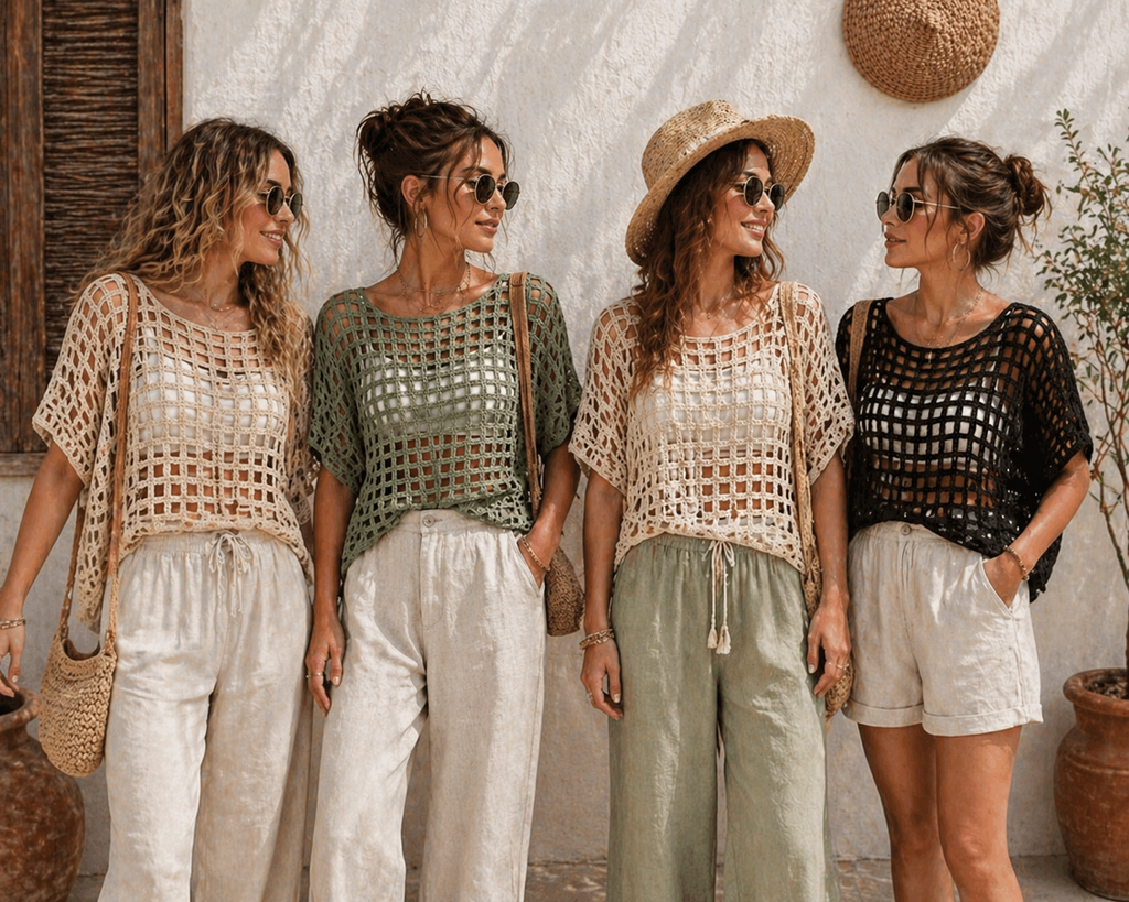 Sage Breeze Mesh Crochet Top Pattern PDF | Summer Crochet Top | Sizes S-XL | Instant Download