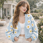 Daisy Flower Crochet Cardigan Pattern PDF | Granny Square Cardigan Tutorial | Beginner Friendly | Sizes S–L | Instant Download