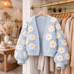Daisy Flower Crochet Cardigan Pattern PDF | Granny Square Cardigan Tutorial | Beginner Friendly | Sizes S–L | Instant Download