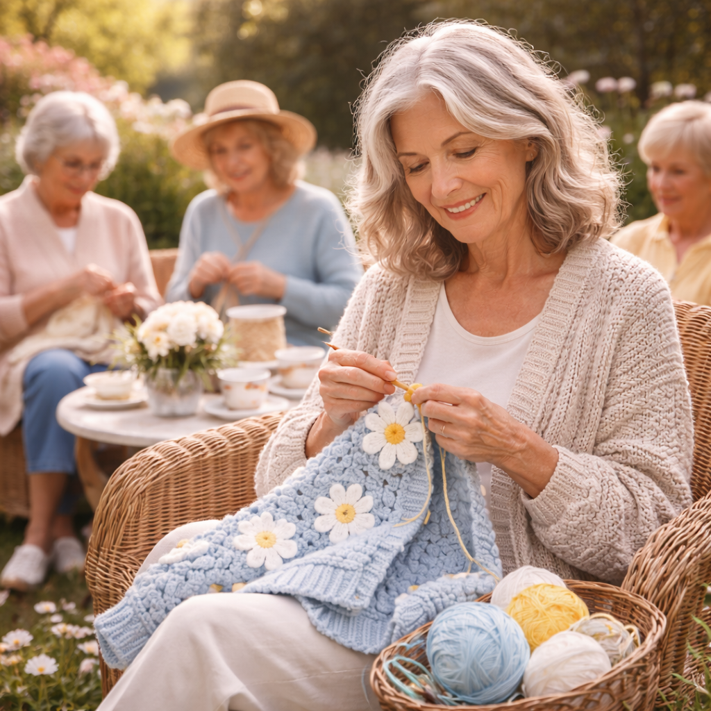 Daisy Flower Crochet Cardigan Pattern PDF | Granny Square Cardigan Tutorial | Beginner Friendly | Sizes S–L | Instant Download