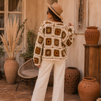Desert Bloom Boho Granny Square Cardigan Crochet Pattern PDF | Sizes S-XL | Instant Download