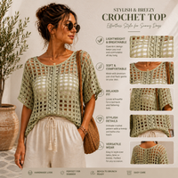 Crochet Mesh Top Pattern PDF, Boho Crochet Top Pattern, Summer Crochet Shirt, Women's Crochet Pattern, XS-5XL, Video Tutorial
