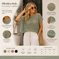 Sage Mesh Crochet Top Pattern PDF, Easy Summer Crochet Shirt, Boxy Open Weave Top Pattern, S-2XL, Video Tutorial, Digital Download