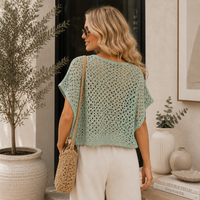 Sage Mesh Crochet Top Pattern PDF, Easy Summer Crochet Shirt, Boxy Open Weave Top Pattern, S-2XL, Video Tutorial, Digital Download