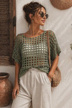 Sage Breeze Mesh Crochet Top Pattern PDF | Summer Crochet Top | Sizes S-XL | Instant Download